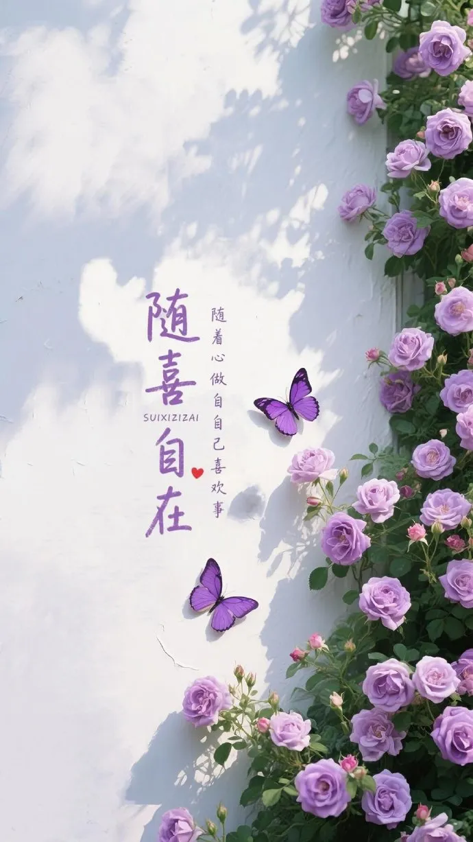白墙之上，紫蝶梦影：寻一份“随喜自在”的温柔